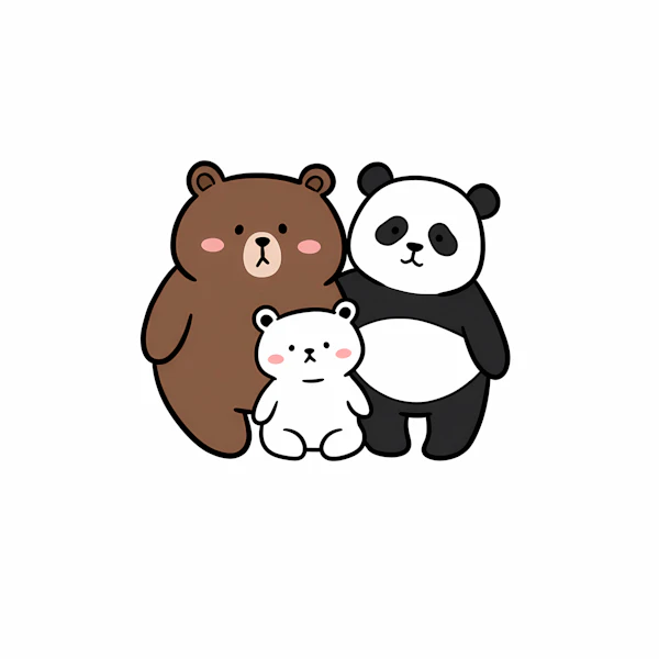 Cartoon Bear Trio