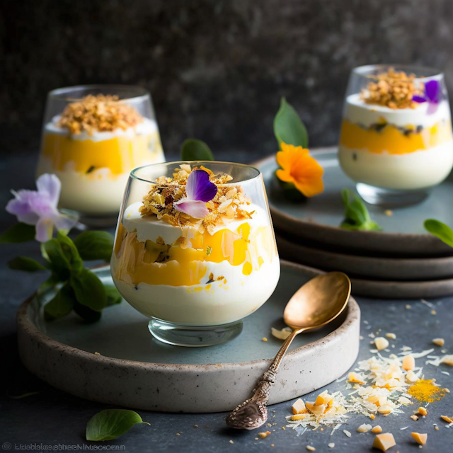 Elegant Mango Dessert Presentation