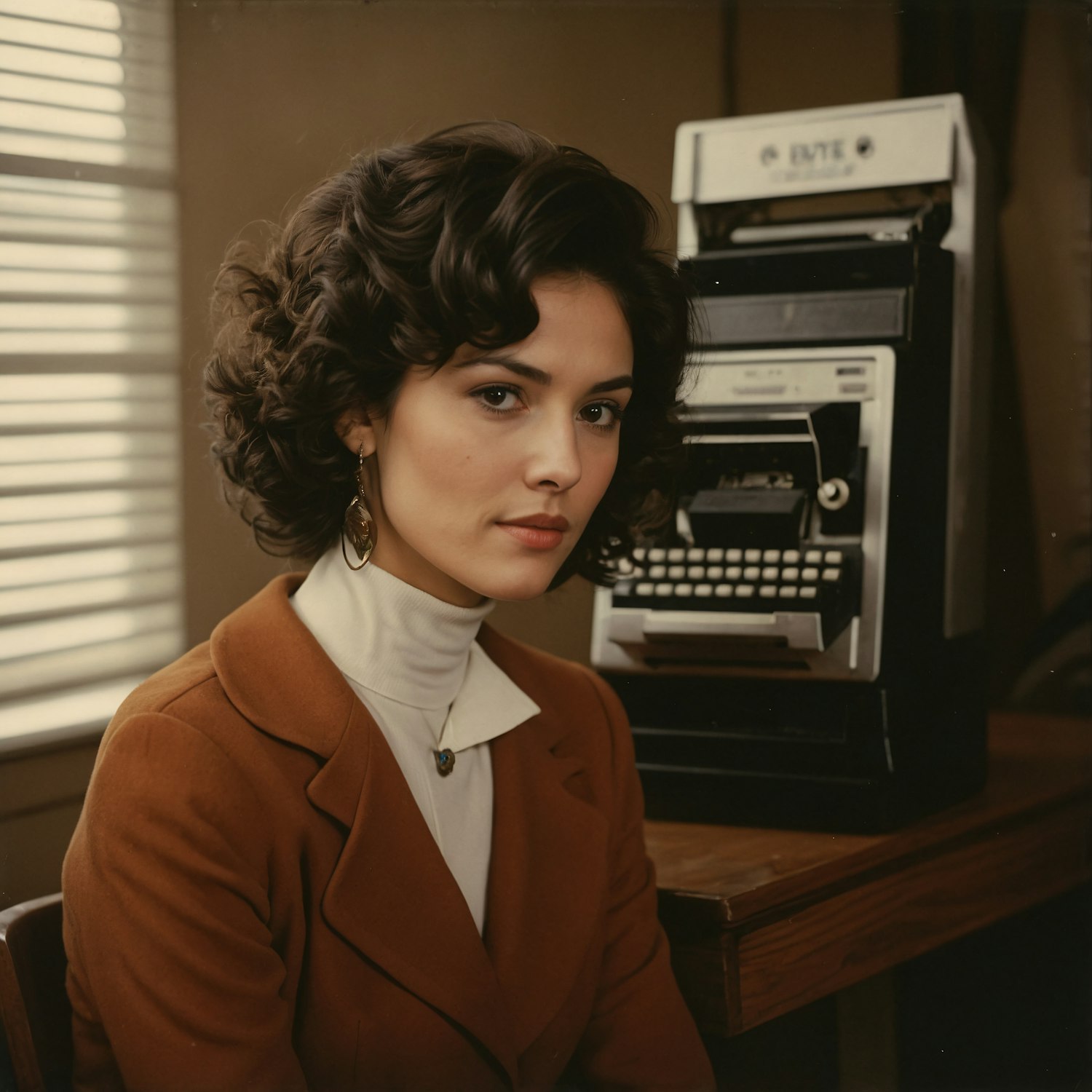 Woman with Vintage Typewriter