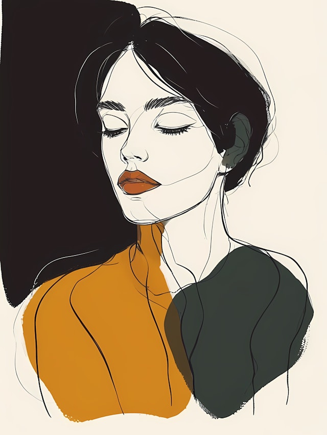 Stylized Woman's Face Illustration