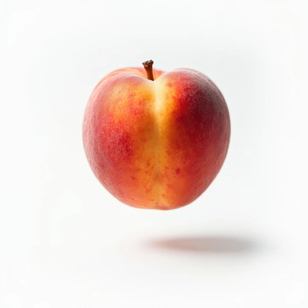 Ripe Peach on White Background