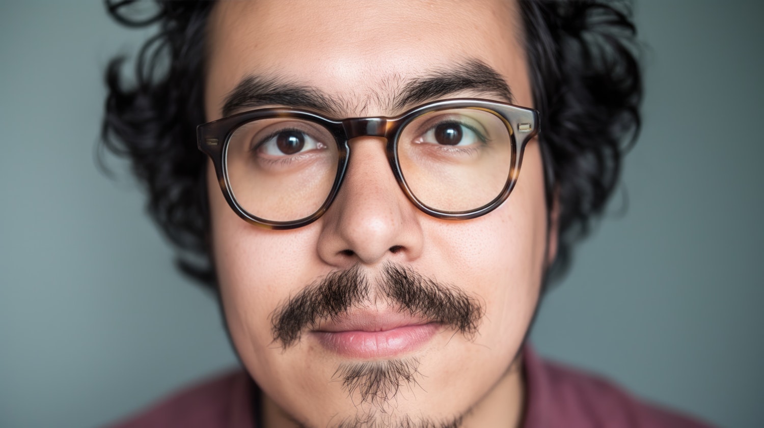 Close-Up Portrait of Man with Neutral Expression