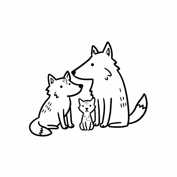 Wolf Family Illustration