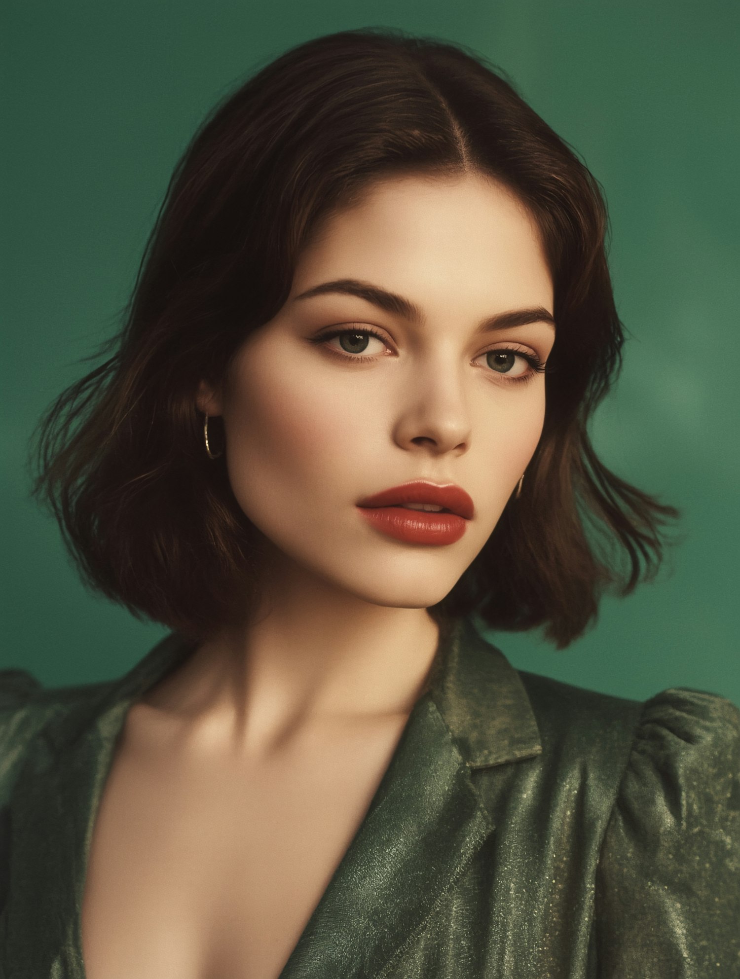 Elegant Green Portrait
