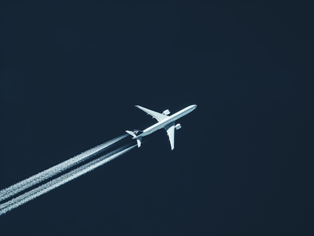 Solitary Flight in Monochrome Blue