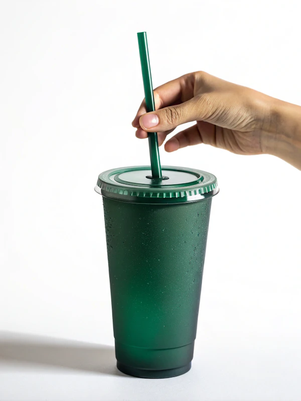 Green Tumbler Close-Up