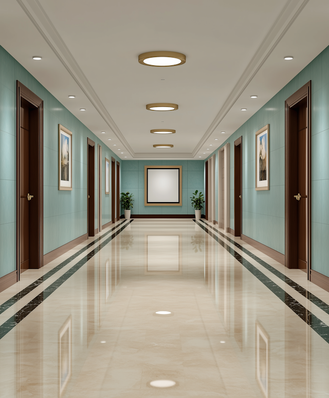 Elegant Symmetrical Hallway