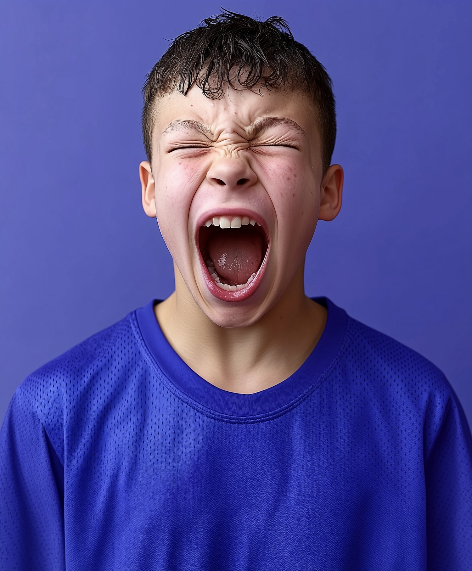 Boy in Blue Sports Jersey