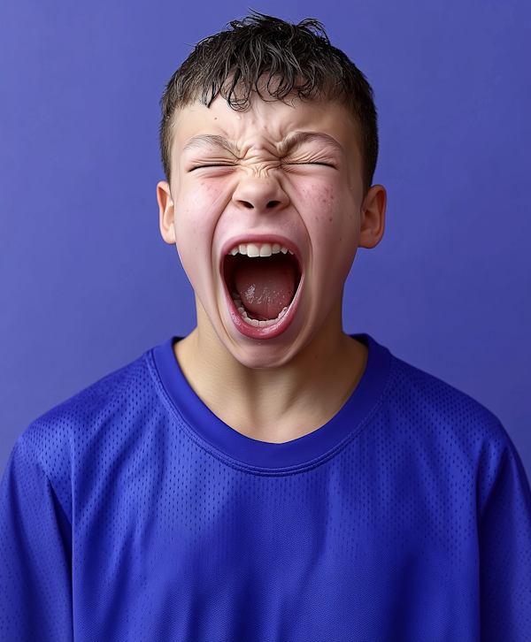 Boy in Blue Sports Jersey