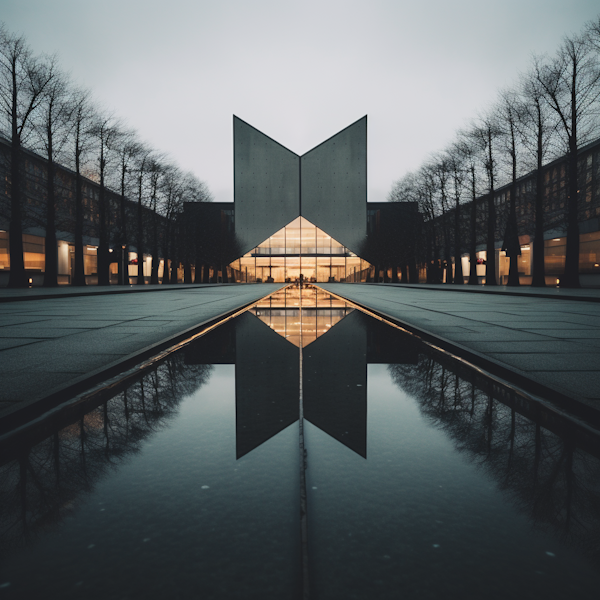 Twilight Serenity: Reflective V-structure Modernism