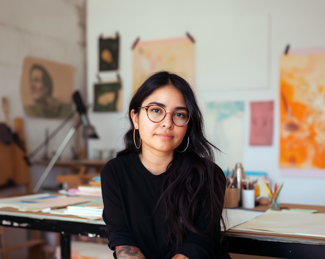 Creative Woman in Art Studio