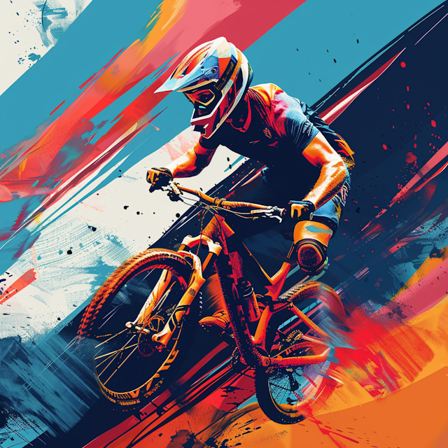 Dynamic Cyclist Illustration