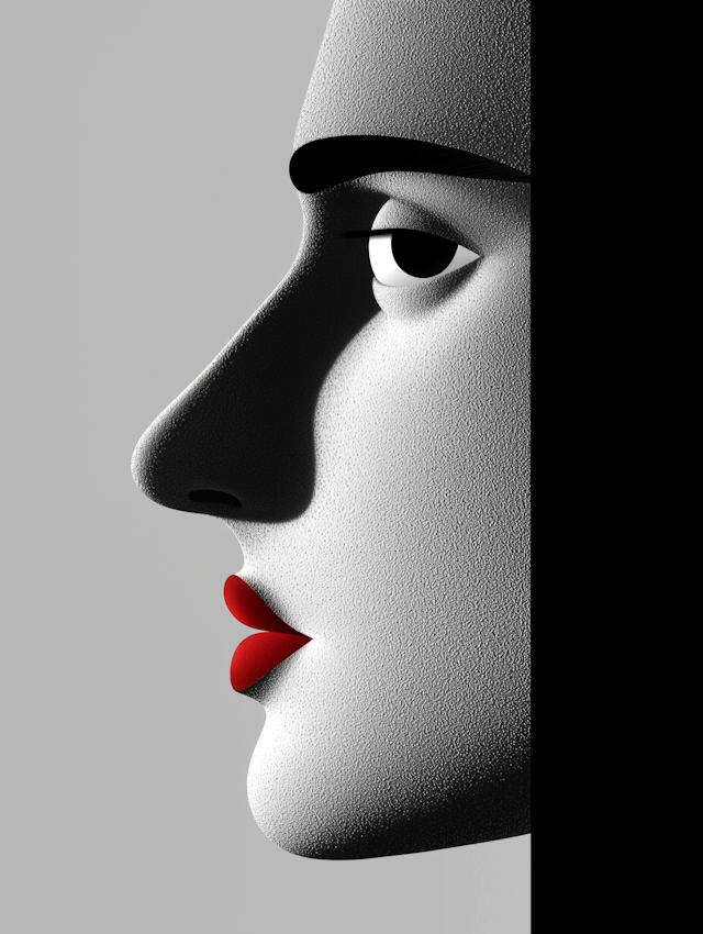 Stylized Side Profile of Human Face