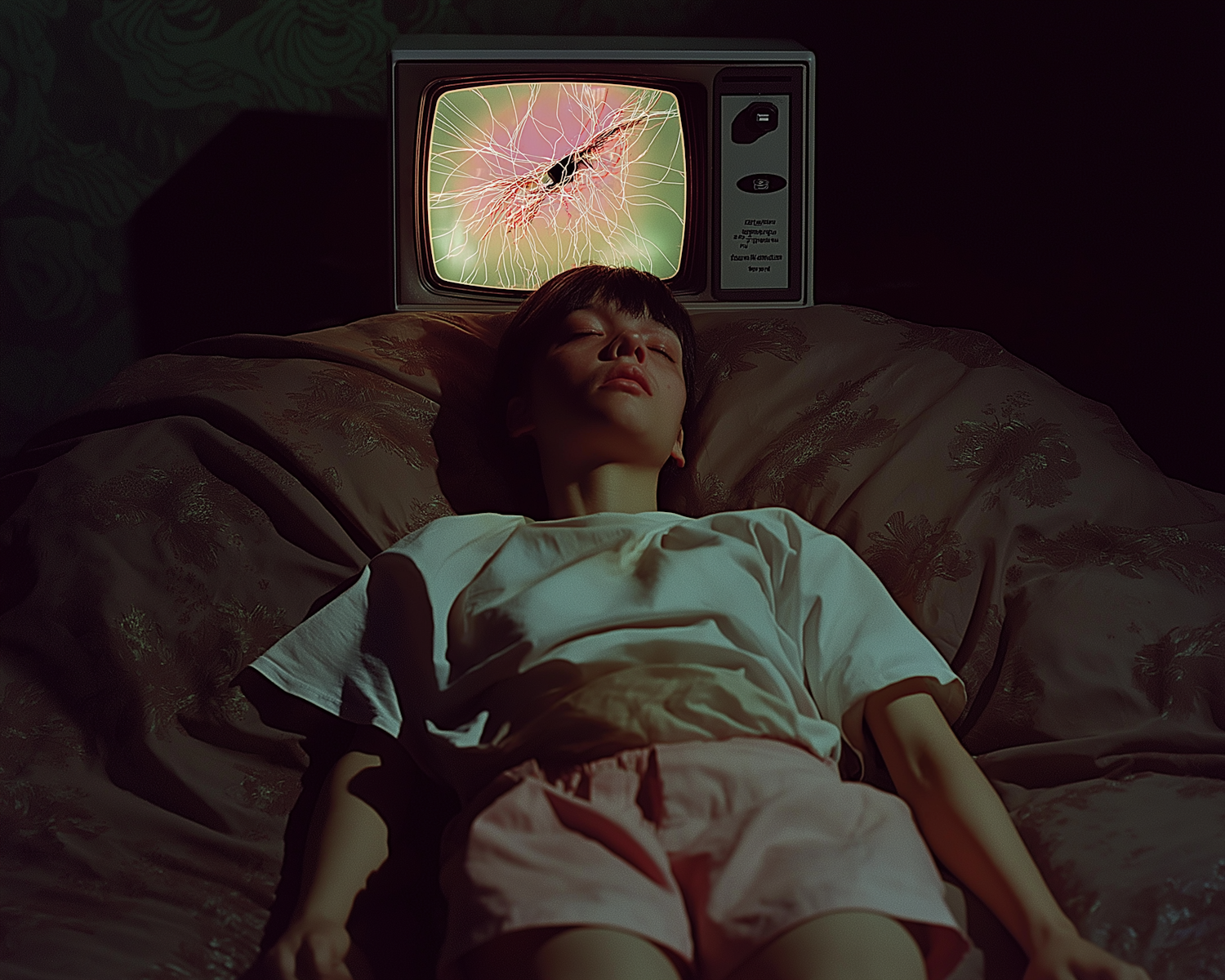 Resting Person with Vintage TV