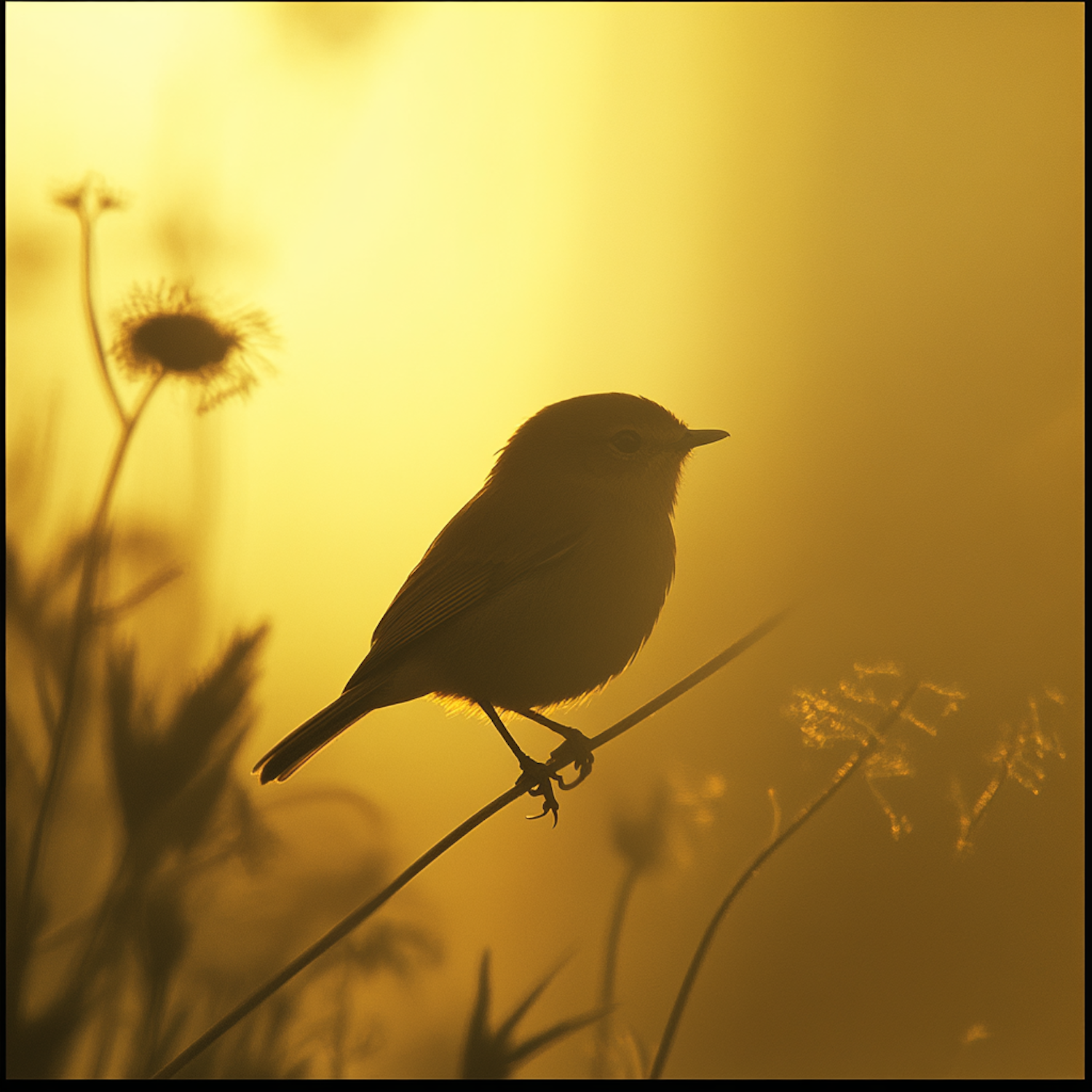 Bird Silhouette at Sunrise