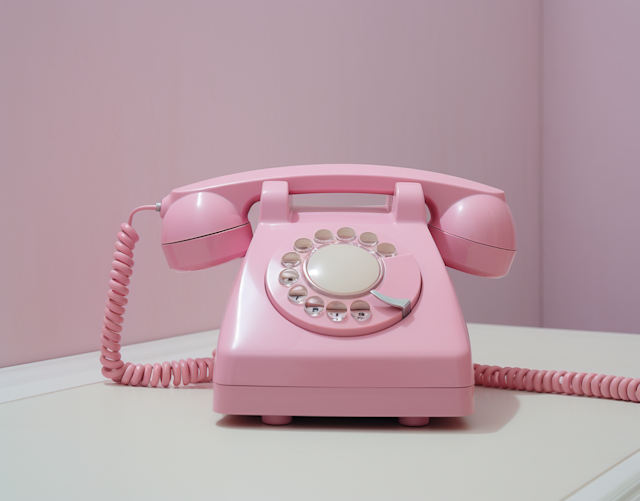 Soft Pink Vintage Rotary Telephone