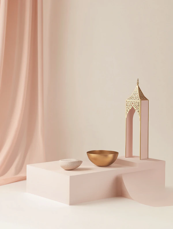 Minimalist Arrangement with Geometric Pedestal