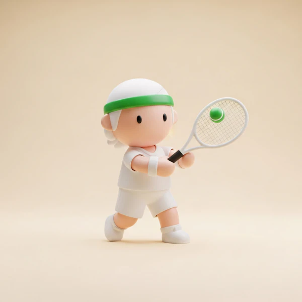 Cartoon Tennis Player