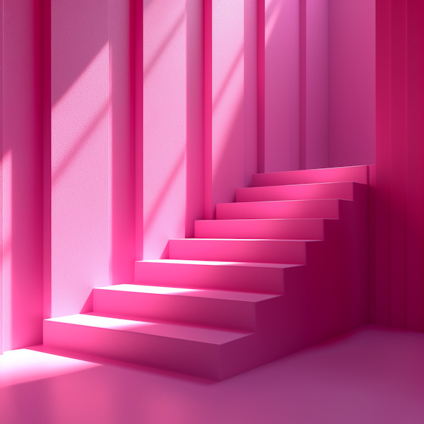 Surreal Pink Staircase