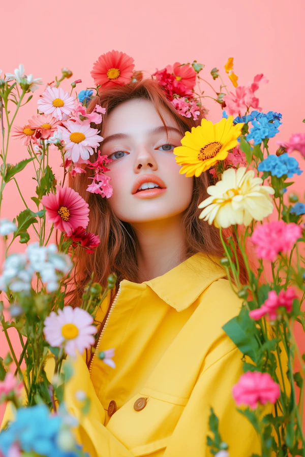 Whimsical Floral Portrait