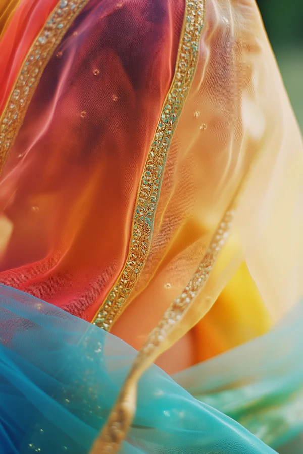 Vibrant Sari Fabric