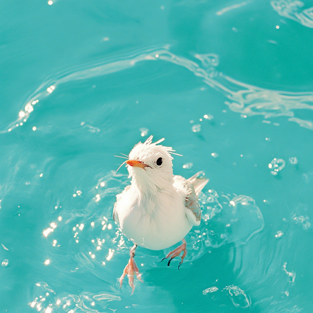 Seagull in Turquoise Water