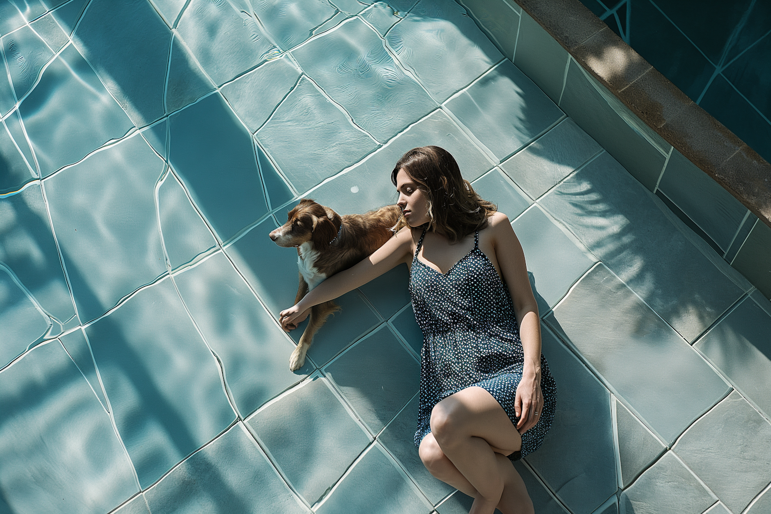 Tranquil Companionship by the Poolside