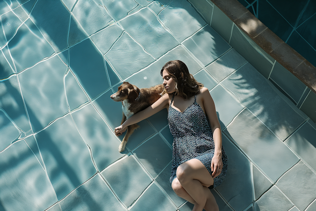 Tranquil Companionship by the Poolside