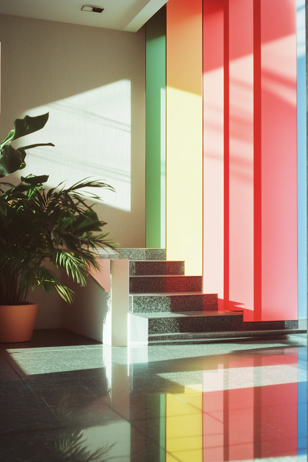 Modern Interior with Colorful Panels