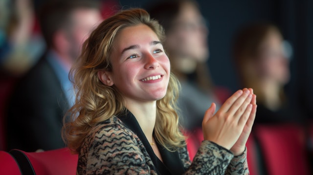 Young Woman Applauding