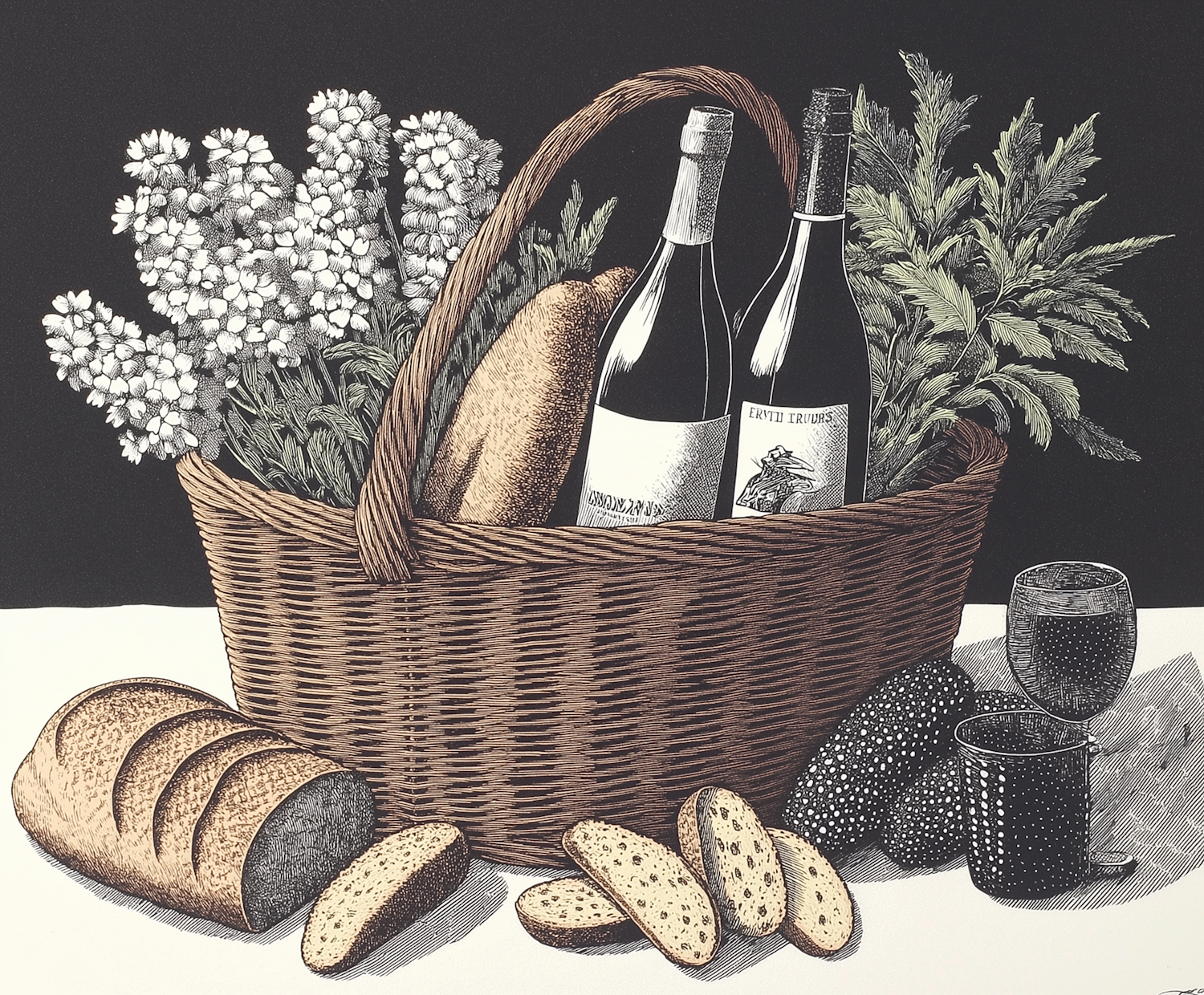 Picnic Still Life Illustration