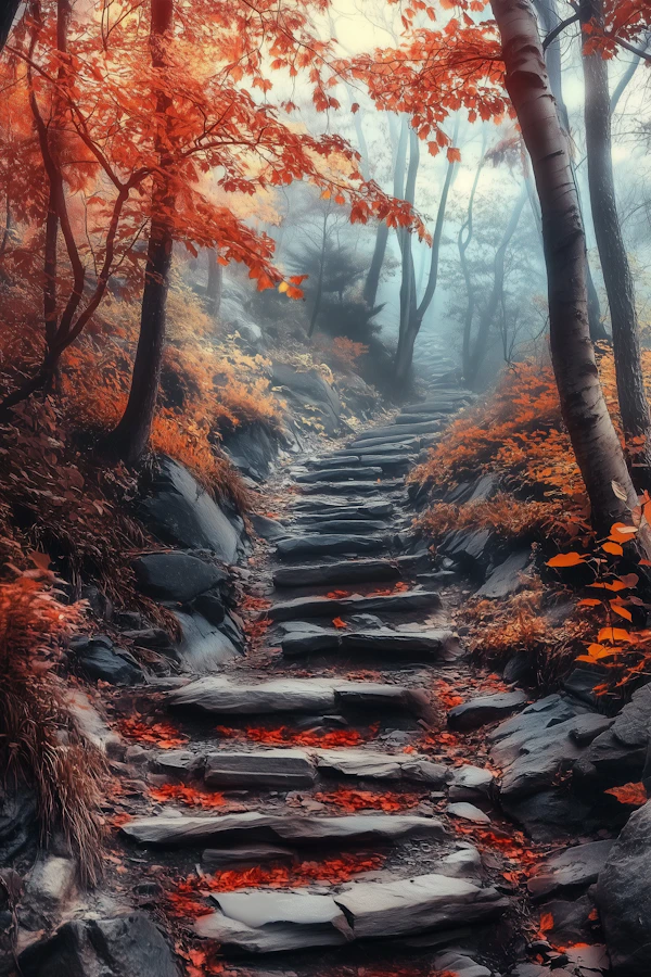 Serene Forest Path in Autumn