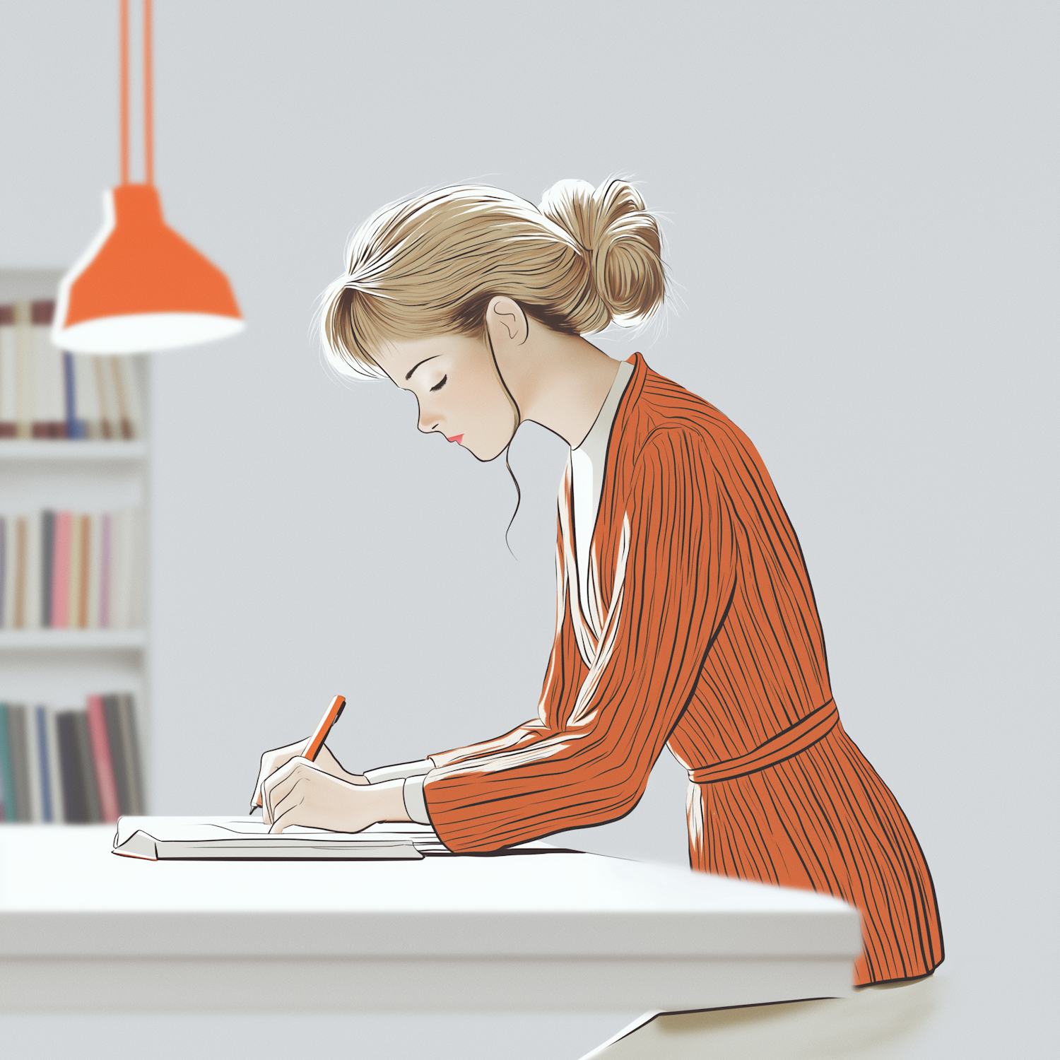 Serene Creativity - Young Woman Writing