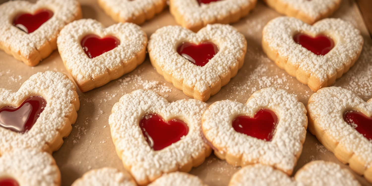 Heart-Shaped Jam Cookies