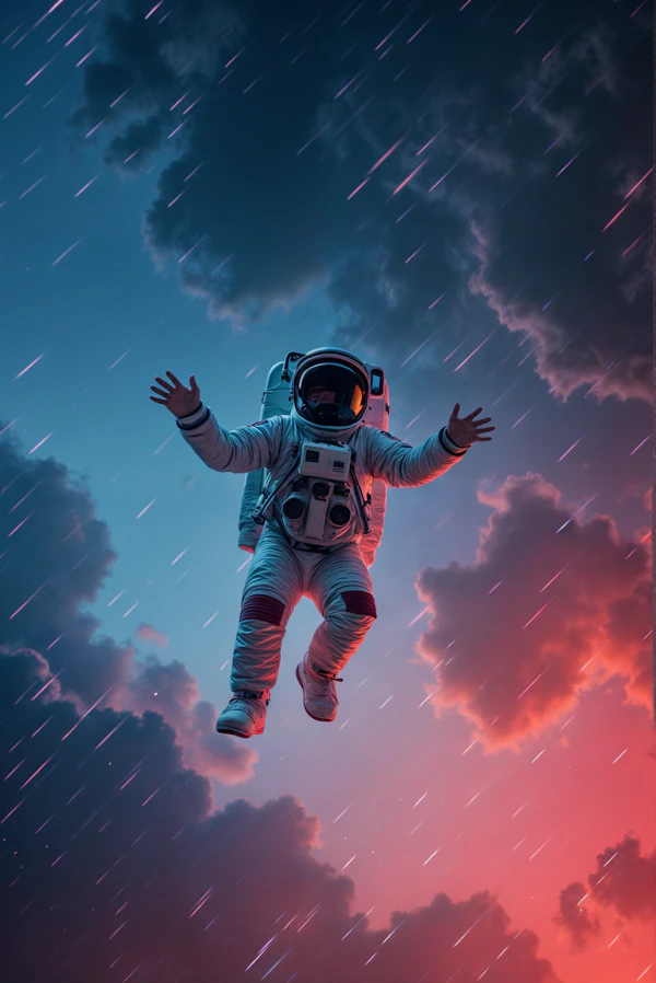 Astronaut in Dramatic Sky