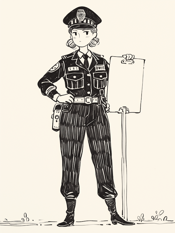 Female Police Officer Illustration