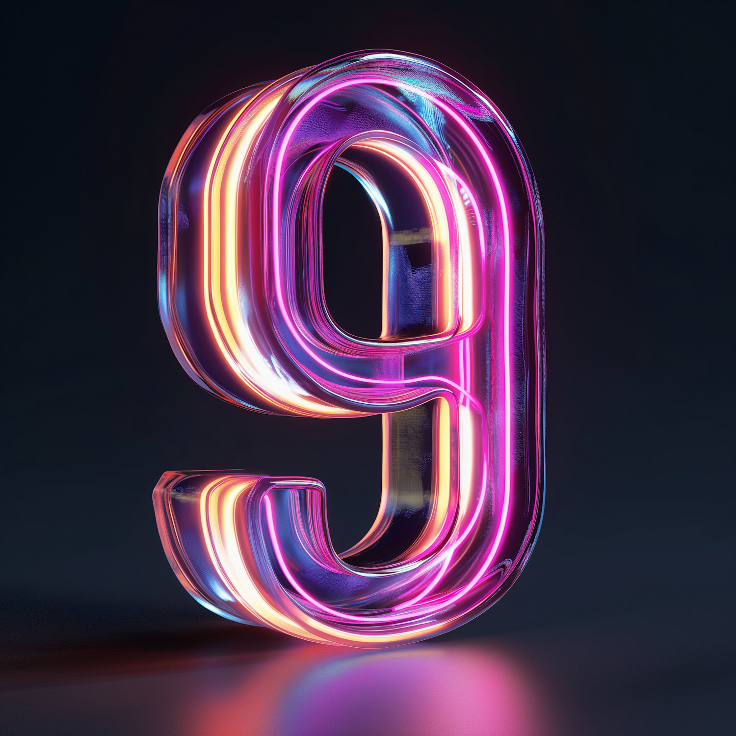 Neon Glow Number 9