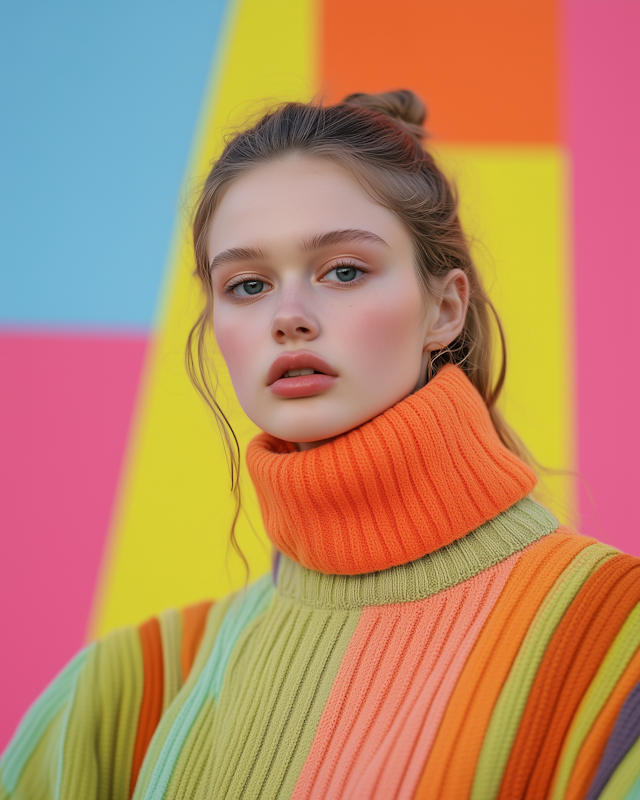 Colorful Portrait of a Young Woman