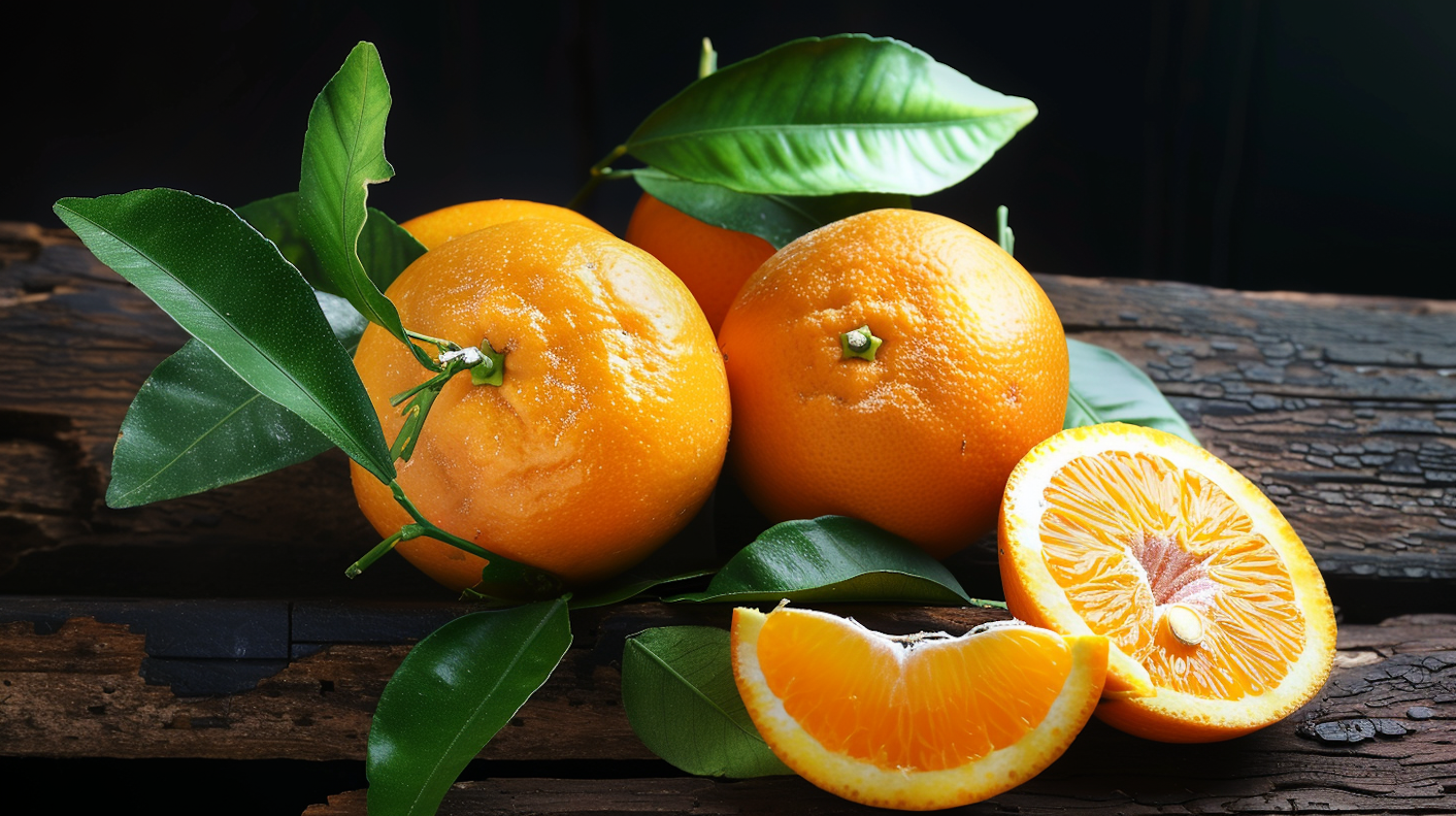 Vibrant Oranges on Rustic Surface