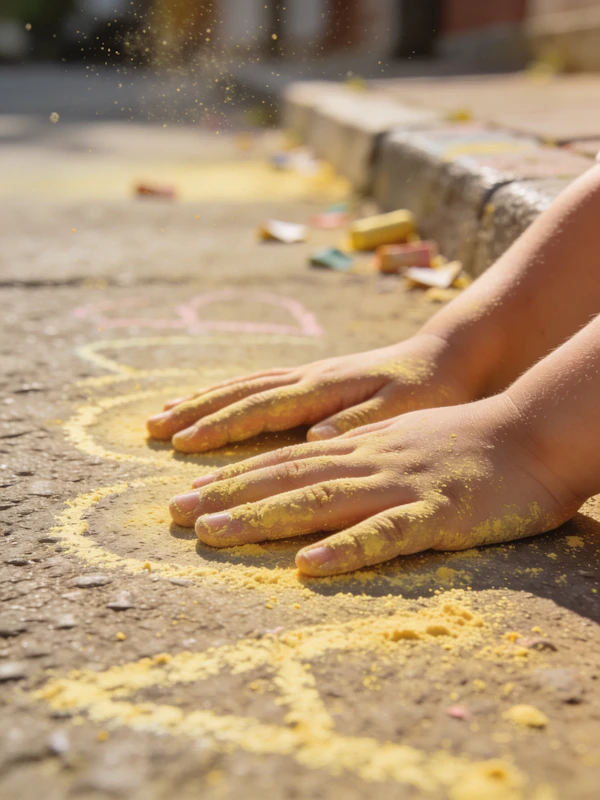 Chalk Art in Sunlight