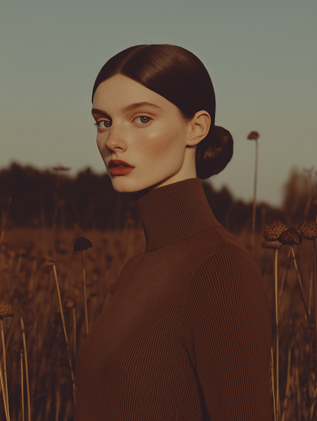 Woman in Autumn Field