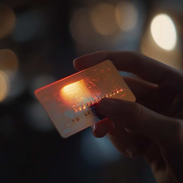 Elegant Hand Holding Illuminated Card