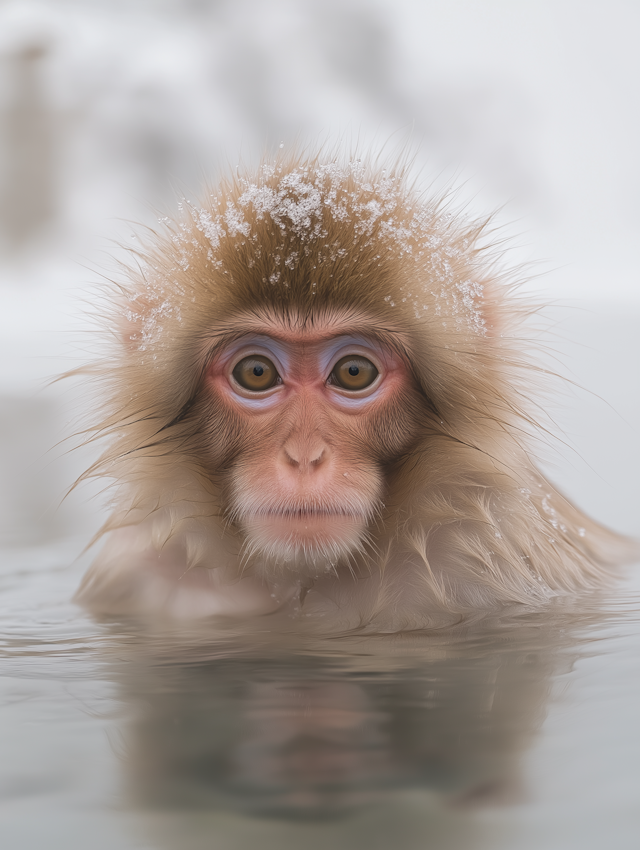 Japanese Macaque in Hot Spring