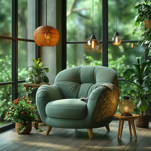 Tranquil Indoor Scene with Plush Armchair