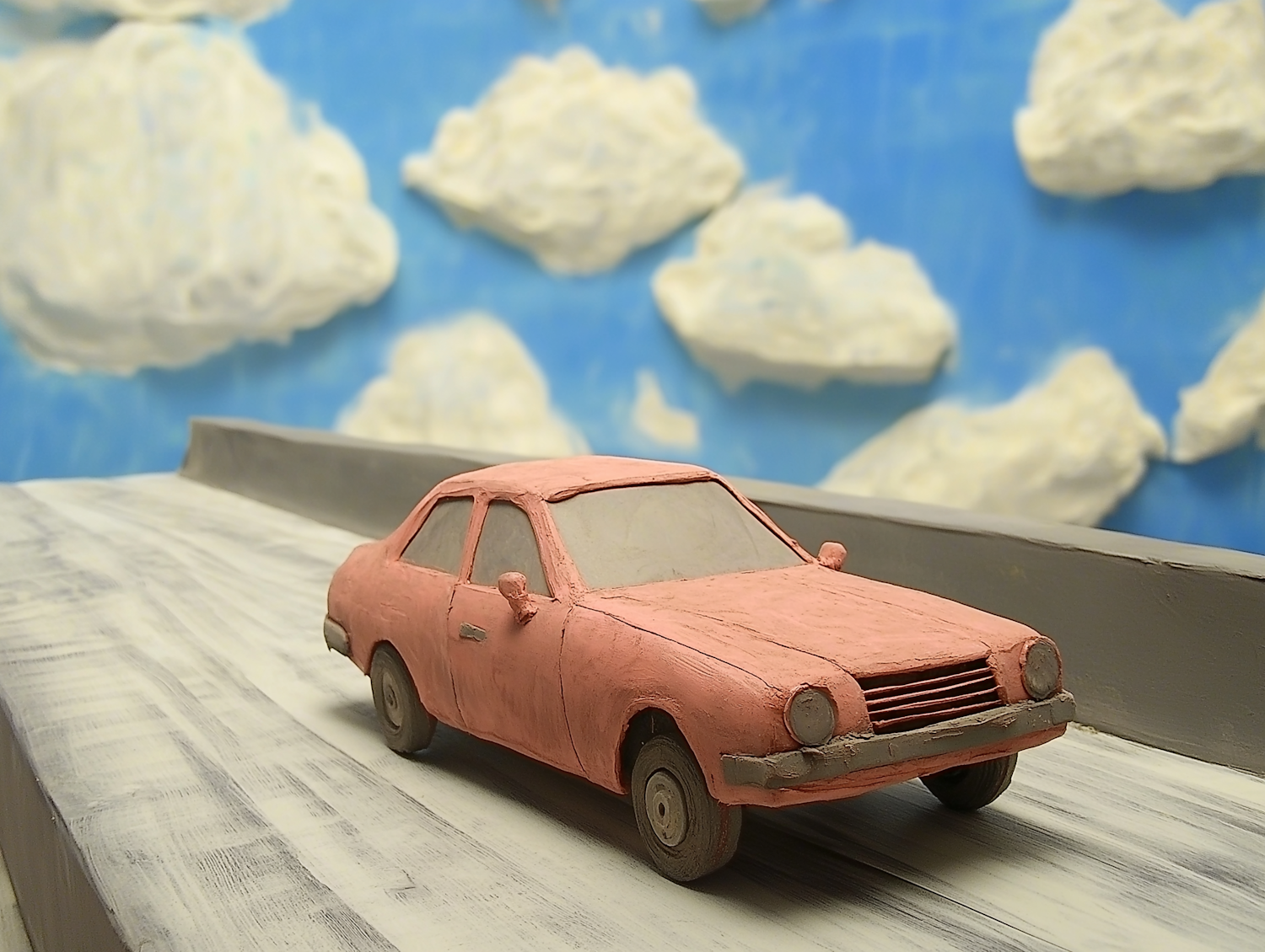 Clay Car on Pastel Road