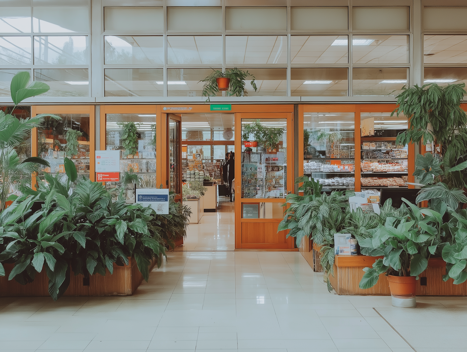 Store Entrance with Plants