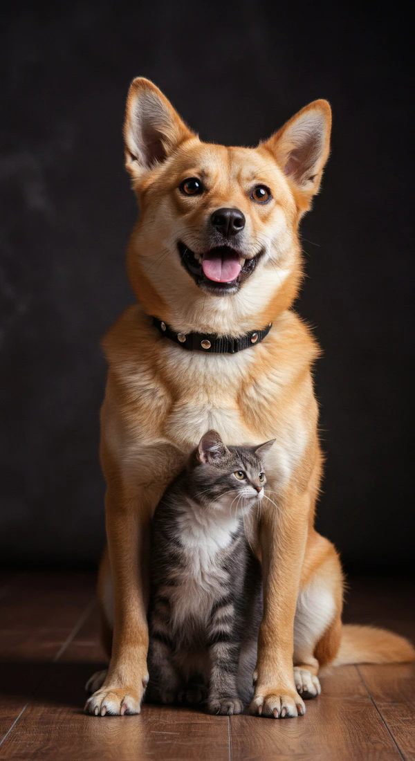 Dog and Kitten Friendship