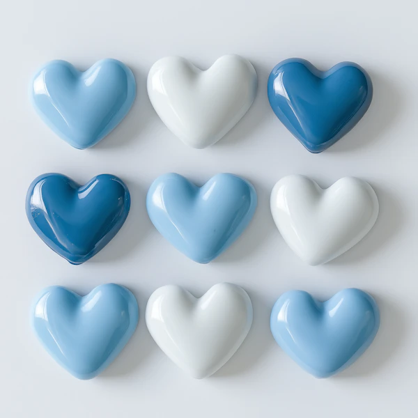 Glossy Heart Grid