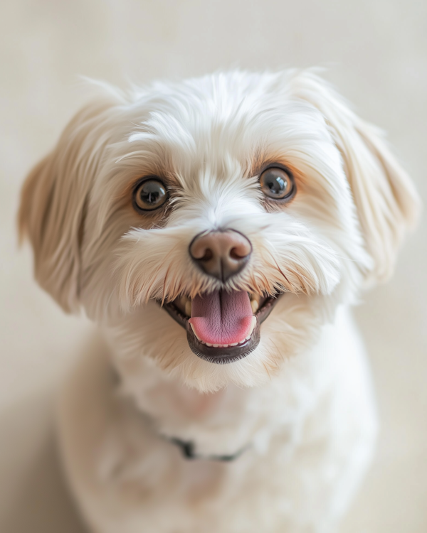 Close-up of a Happy Fluffy Dog