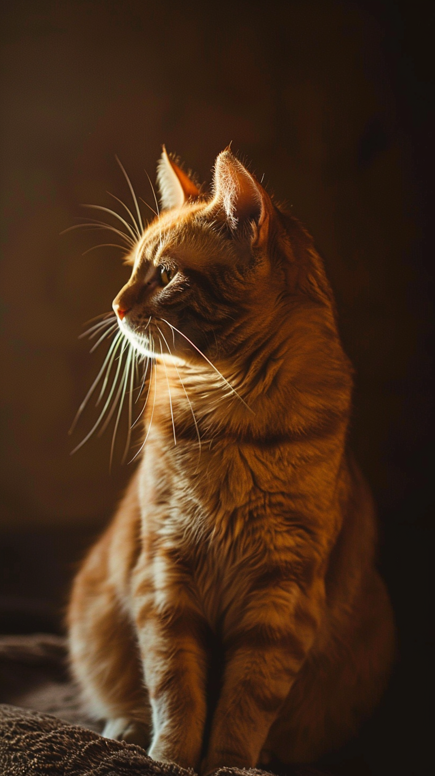 Serene Ginger Cat in Warm Light